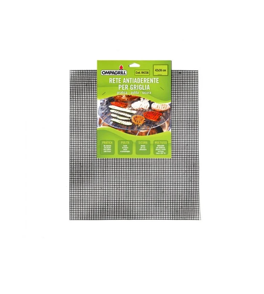 RETE ANTIADERENTE PER GRIGLIA BARBECUE - 42 X 36 CM